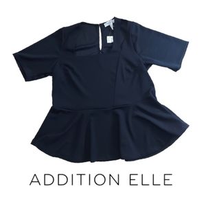 NWT Addition Elle Black Peplum Top